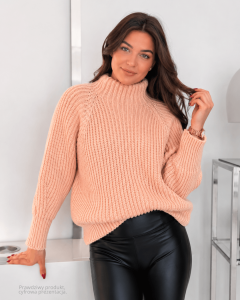 Luźny, cieplejszy sweter damski wiosenny – ciepły i stylowy rozmiar uniwersalny pasuje na XS,S,M,L,XL